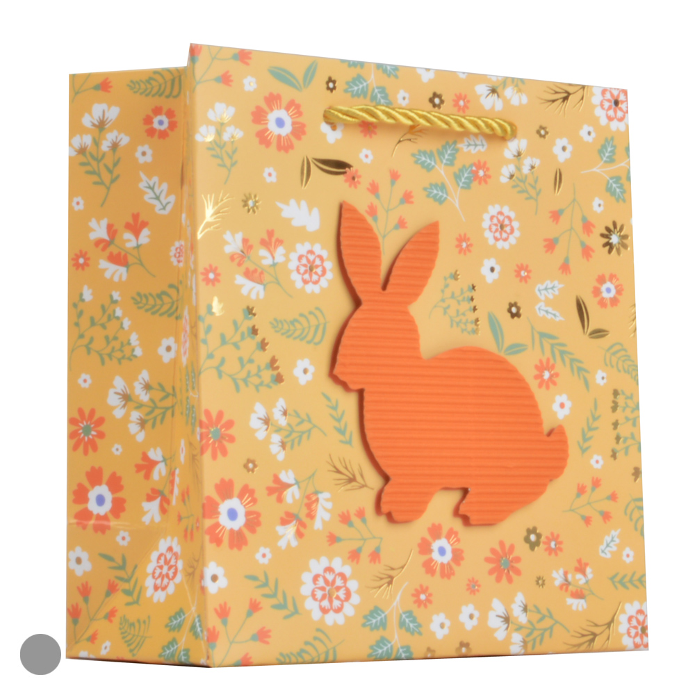 SACOLA P PAPEL FLORAL VIBRANTE (AMARELO) 14,3X15,5cm