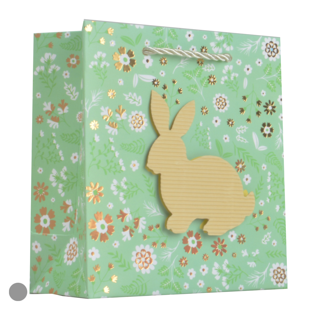 SACOLA P PAPEL FLORAL VIBRANTE (VERDE) 14,3X15,5cm