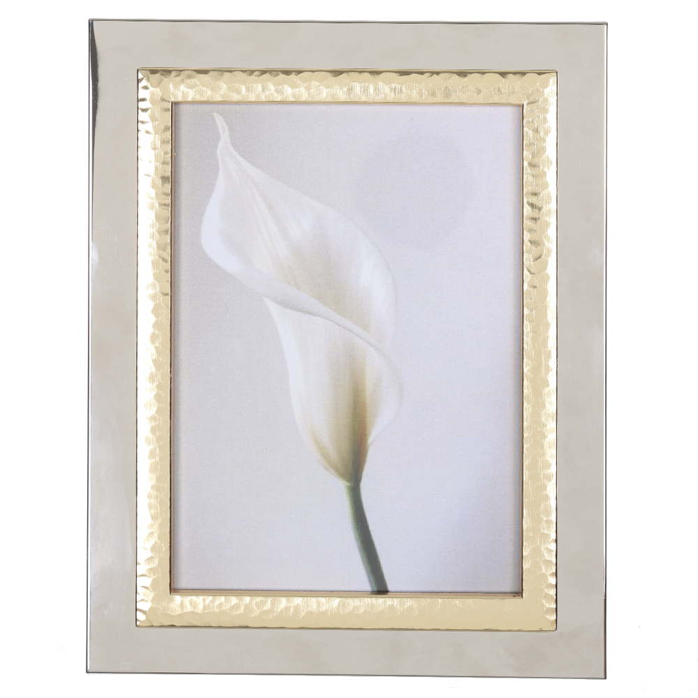 PORTA RETRATO METAL FTO 13X18 DOUBLE (PRATA DOURADO) 22X17X2,3cm