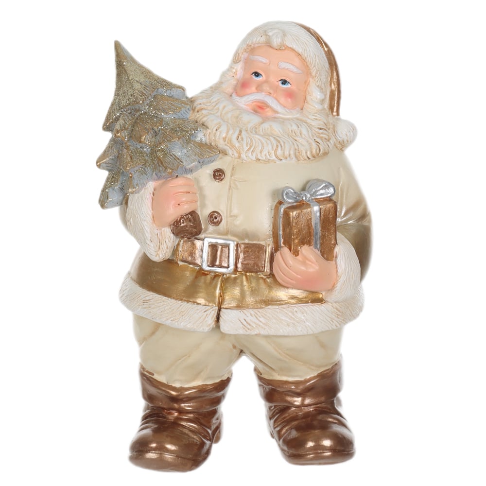 RESINA NATAL PAPAI NOEL DEGRADE (DOURADO) 15X10cm