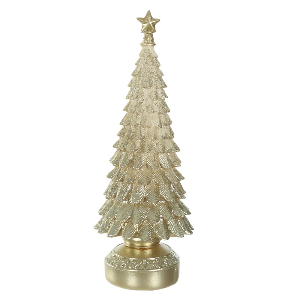 RESINA NATAL ARVORE DECORATIVA DEGRADE (DOURADO) 20X8cm