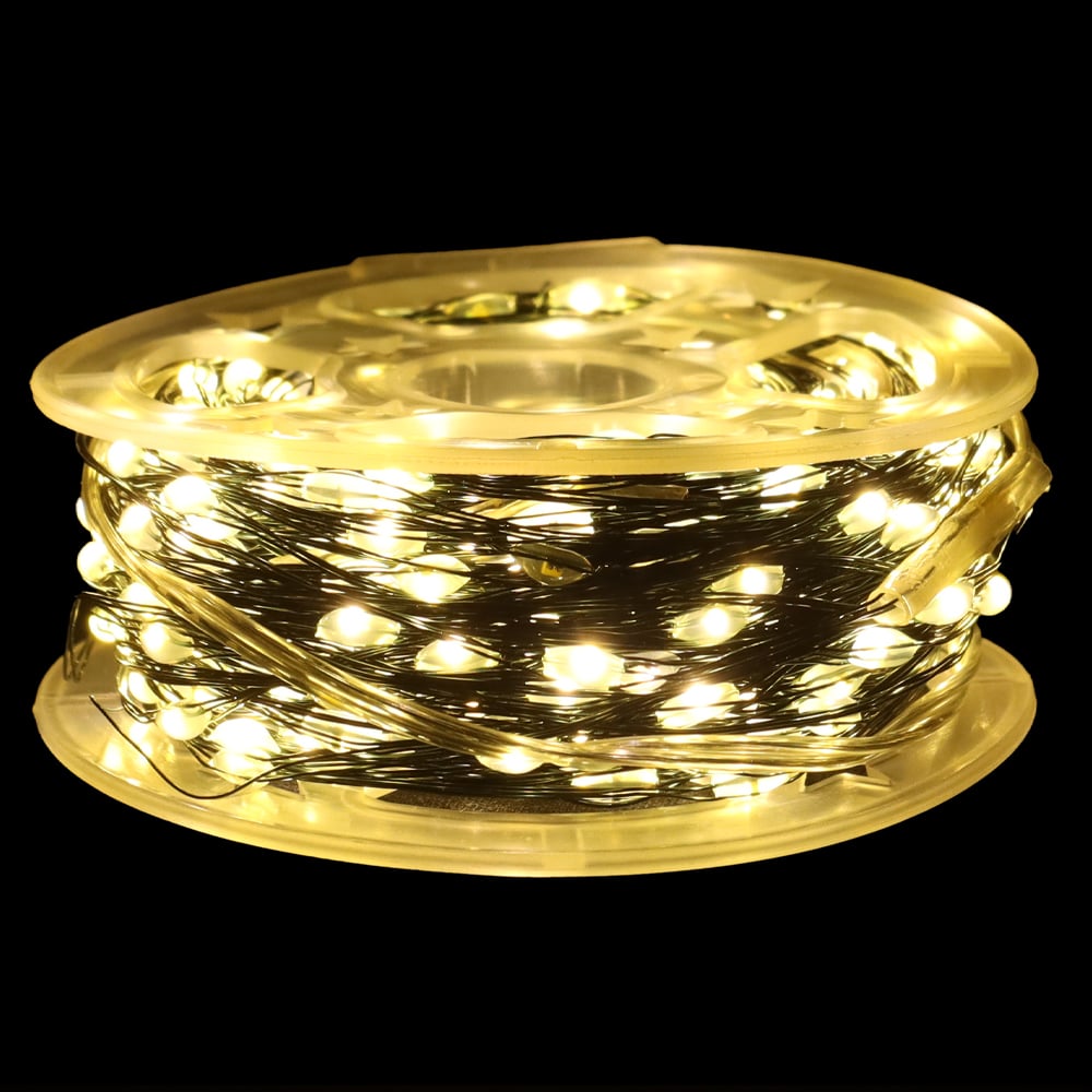 CORDAO 500 LED BIVOLT FIO DE FADA VERDE C/STROBO (BRANCO QUENTE) 50m