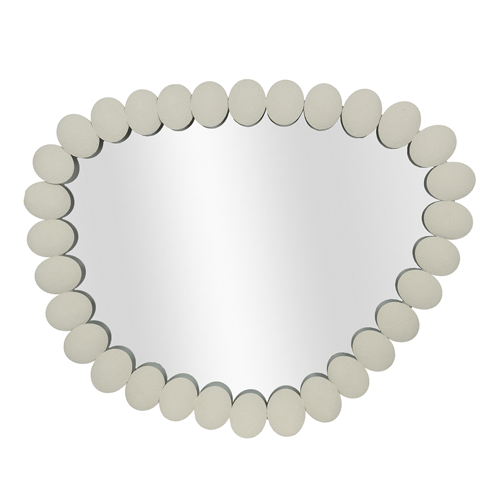 ESPELHO DECORATIVO METAL E VIDRO (OFF WHITE) 46X57,5X3cm