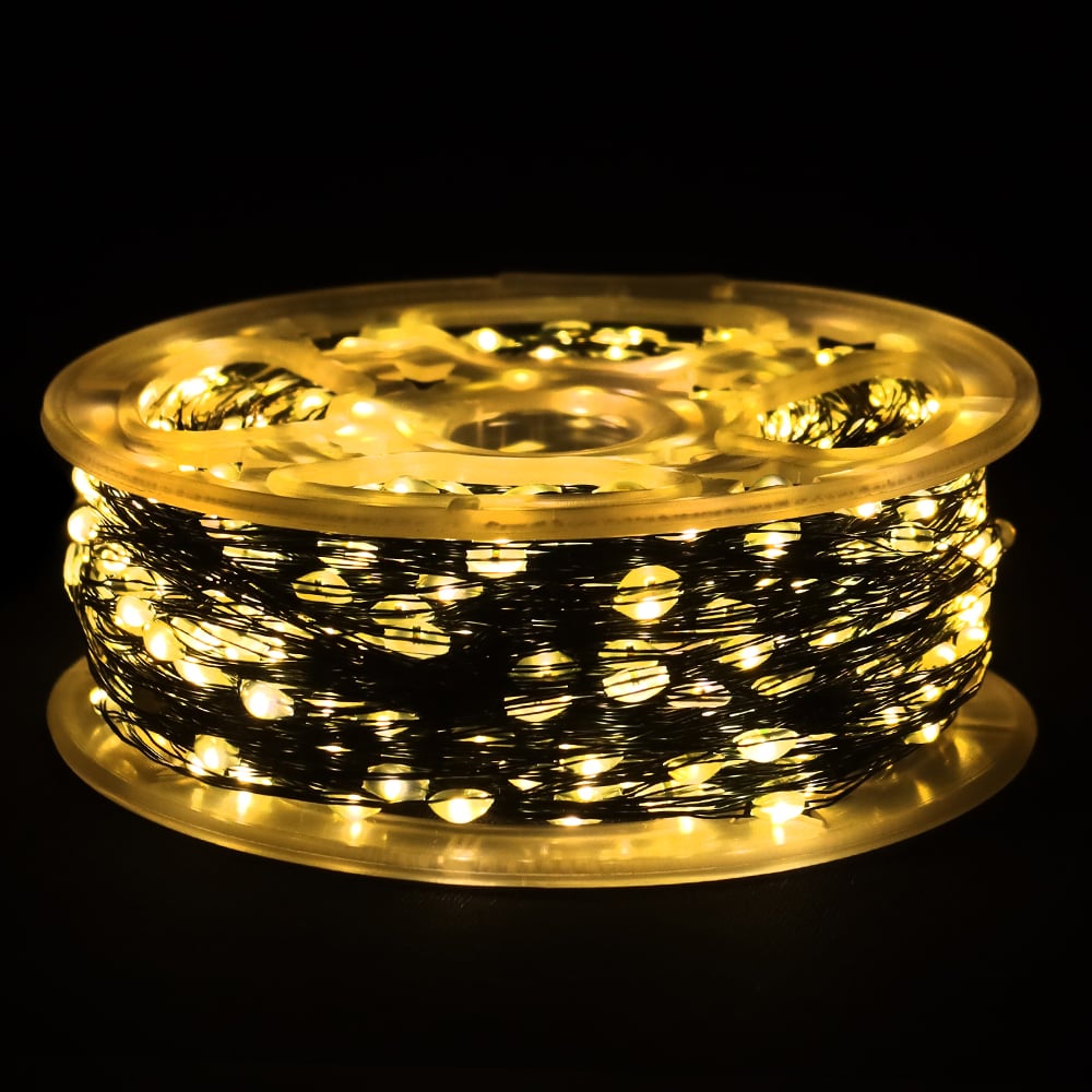 CORDAO 1000 LED BIVOLT FIO DE FADA VERDE C/STROBO (BRANCO QUENTE) 100m