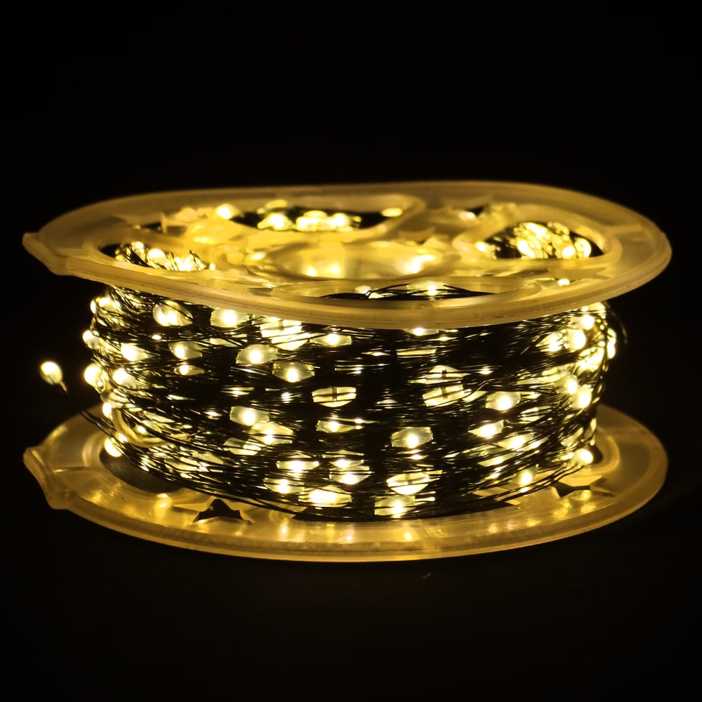 CORDAO 1000 LED BIVOLT FIO DE FADA VERDE C/LUZ FIXA (BRANCO QUENTE) 100m