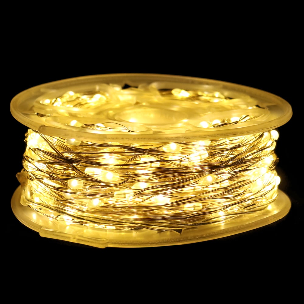 CORDAO 1000 LED BIVOLT FIO DE FADA PRATA C/LUZ FIXA (BRANCO QUENTE) 100m