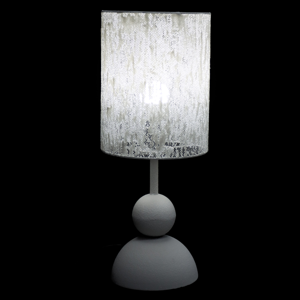 ABAJUR METAL TEXTURIZADO BIVOLT (OFF WHITE) 54,5X22cm