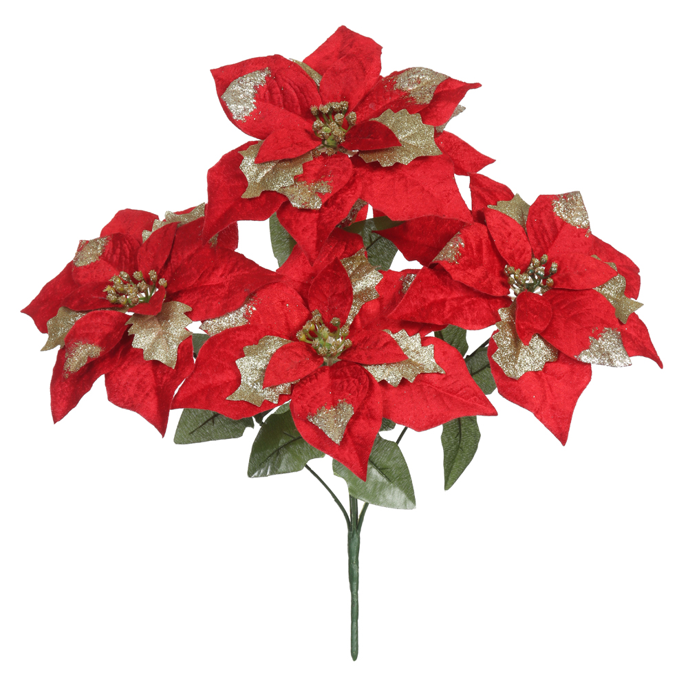 H.BICO DE PAPAGAIO NATAL X5 (VERMELHO GLITTER DOURADO) 45cm 25d