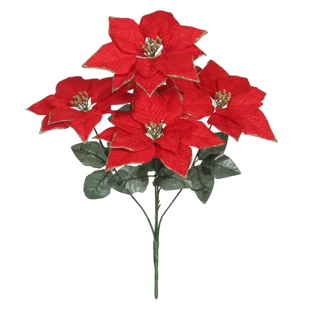 H.BICO DE PAPAGAIO NATAL AVELUDADO X5 (VERMELHO GLITTER DOURADO) 45cm 23d