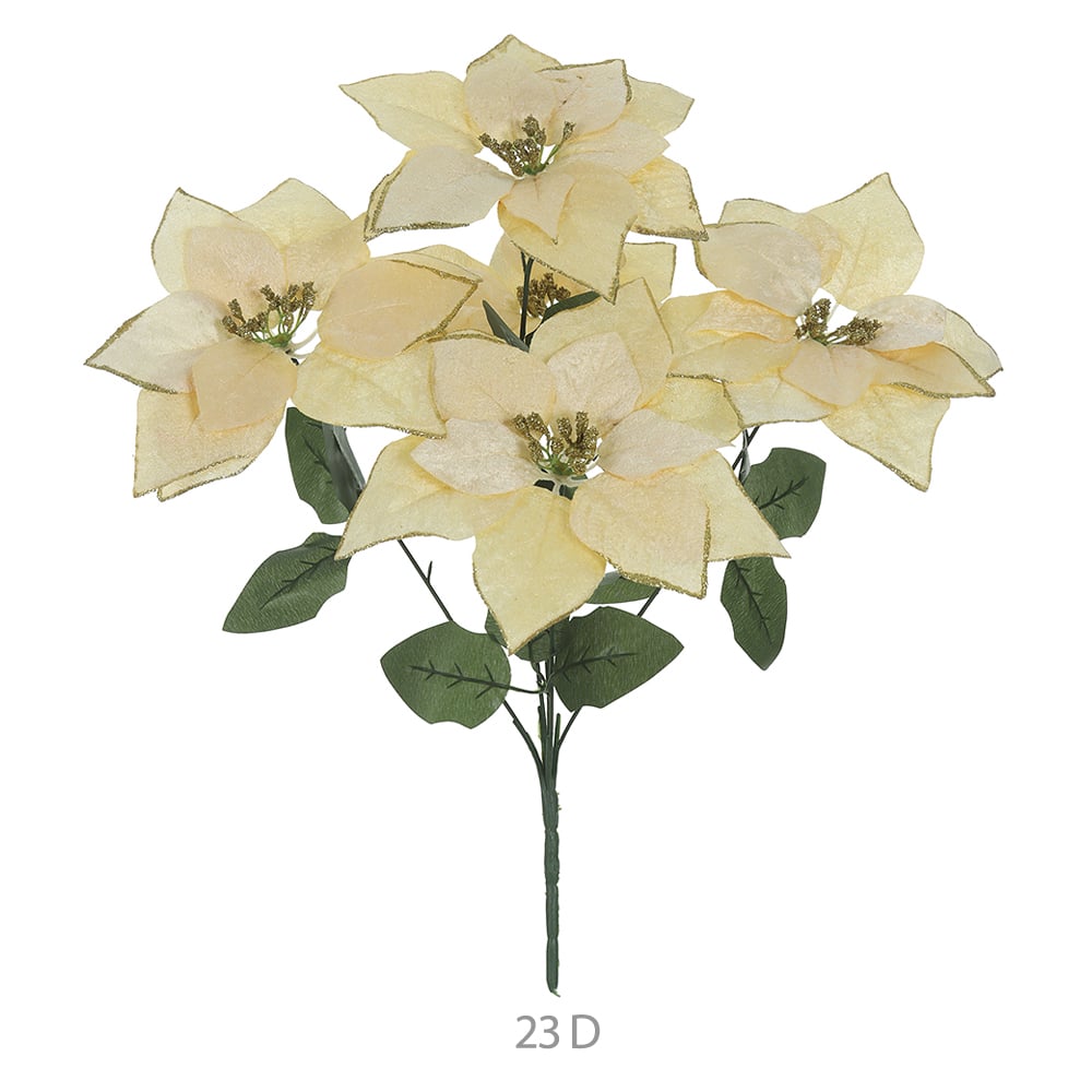 H.BICO DE PAPAGAIO NATAL AVELUDADO X5 (CHAMPANHE GLITTER DOURADO) 45cm 23d