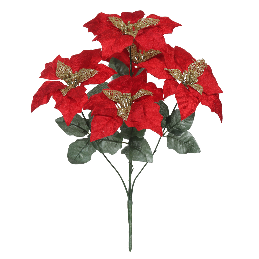 H.BICO DE PAPAGAIO NATAL AVELUDADO X5 (VERMELHO GLITTER DOURADO) 45cm 21d