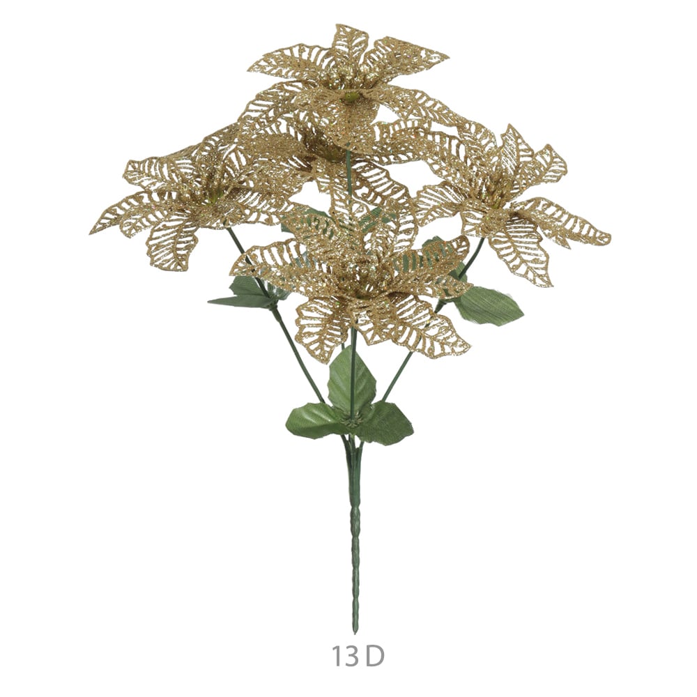 H.BICO DE PAPAGAIO NATAL C/GLITTER X5 (DOURADO) 30cm 13d