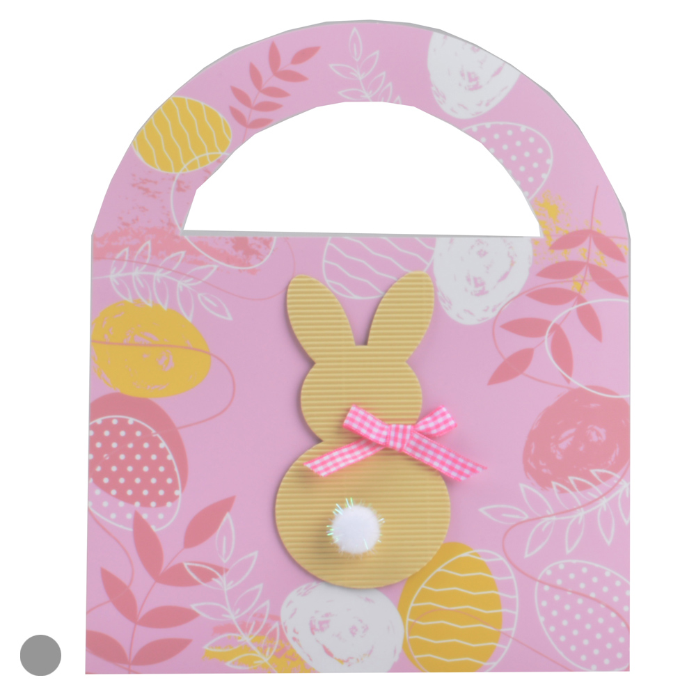 SACOLA OVO PAPEL FLORAL (ROSA) 18X23cm