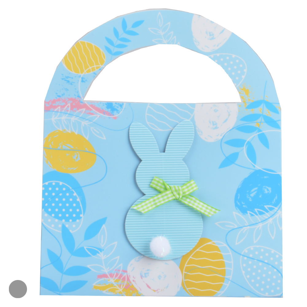 SACOLA OVO PAPEL FLORAL (AZUL) 18X23cm