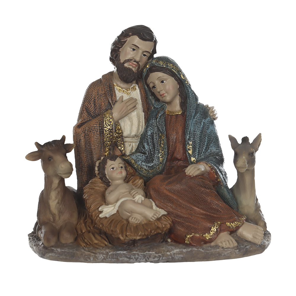 RESINA NATAL SAGRADA FAMILIA (COLORIDO) 14,5X16cm