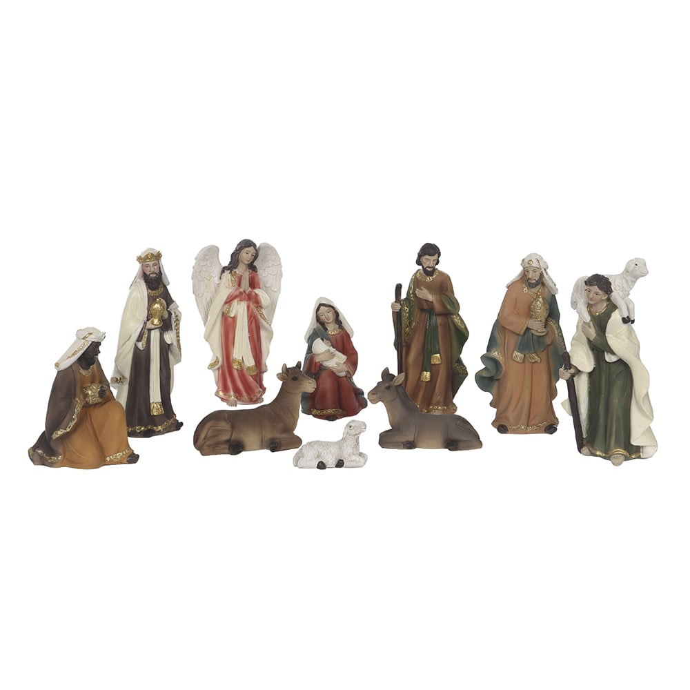 RESINA NATAL PRESEPIO. C/10 FIG (COLORIDO) 13cm