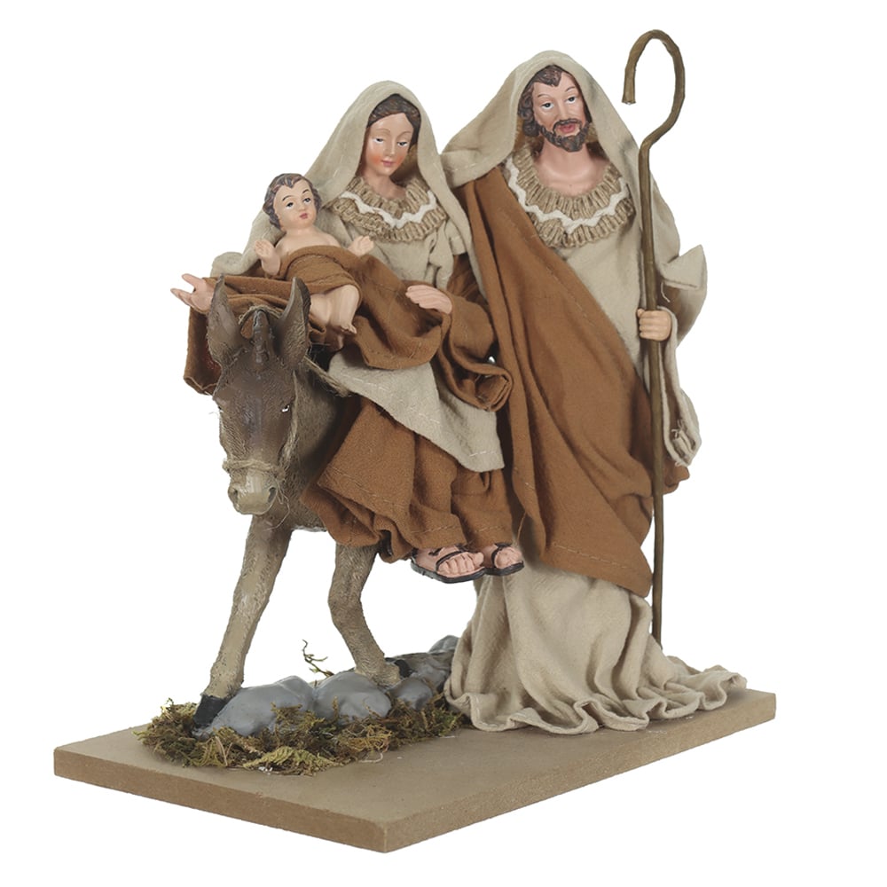 RESINA SACRA NATAL SAGRADA FAMILIA (BEGE MARROM) 25X19,5cm