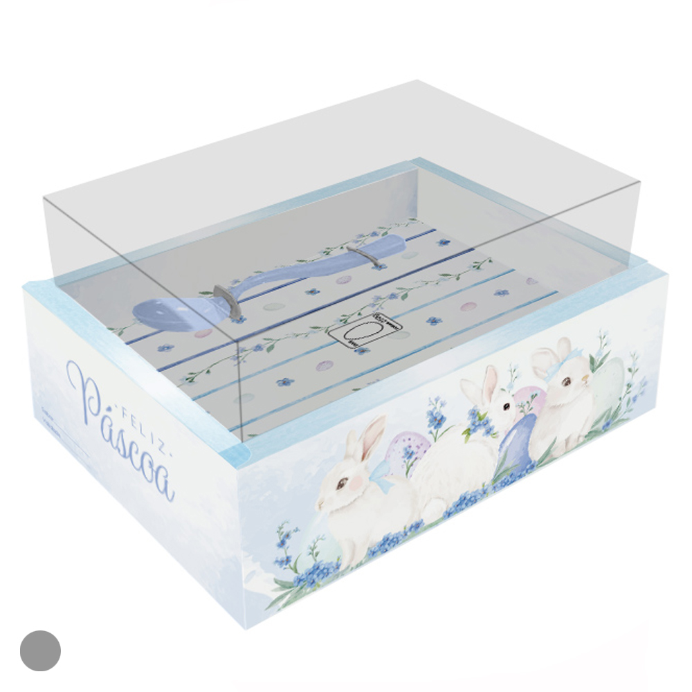CAIXA OVO DE COLHER 250G   PROVENCAL POP (AZUL) 18,5X14cm