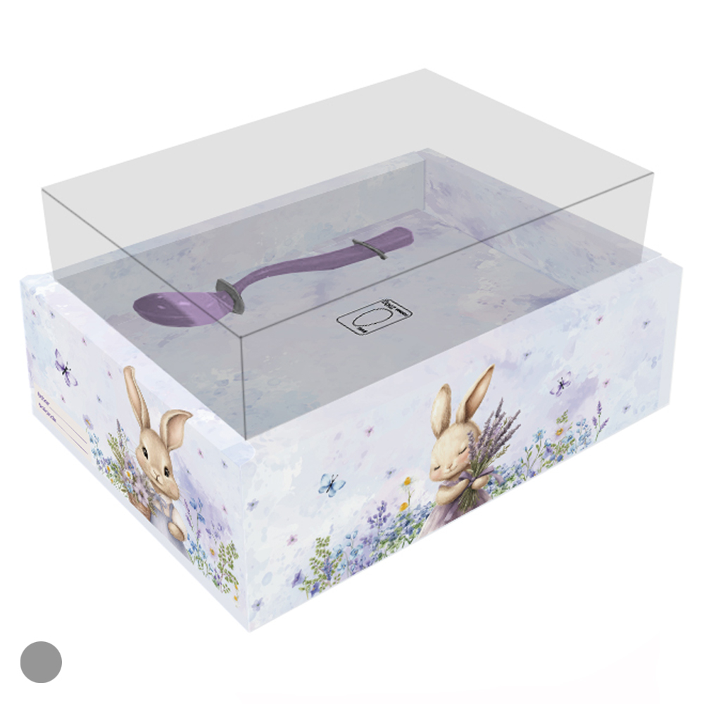CAIXA OVO DE COLHER 350G PROVENCAL (LILAS) 20X15cm