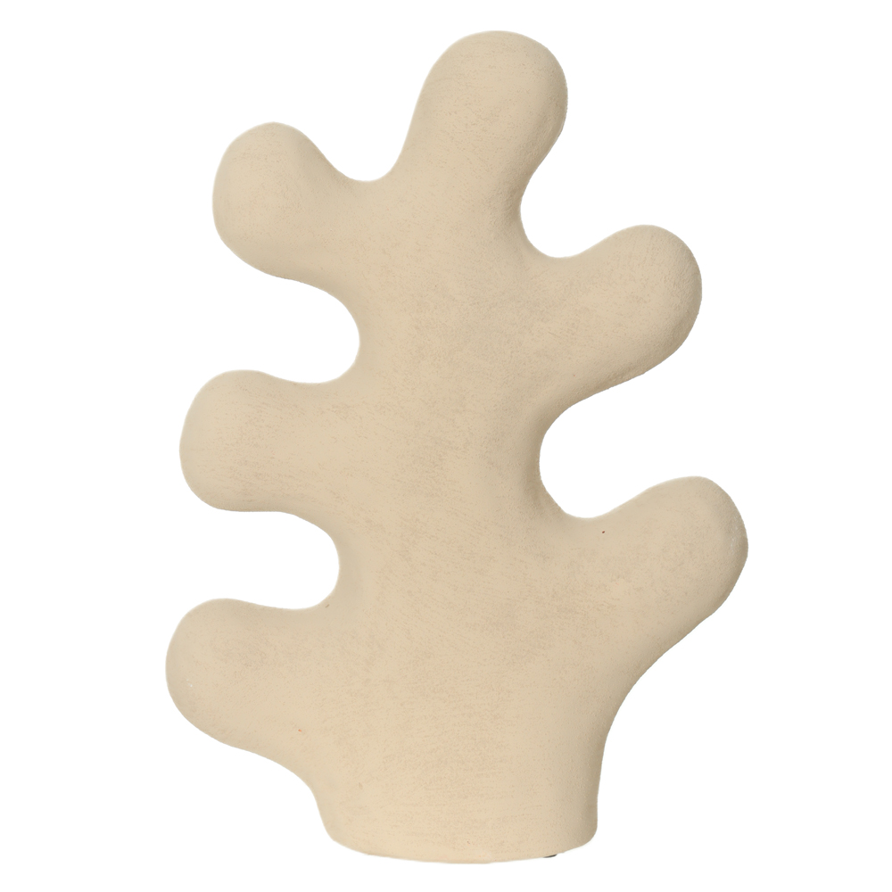 ESCULTURA DECORATIVA CERAMICA ORGANICA (BEGE) 33X24,5X8,5cm