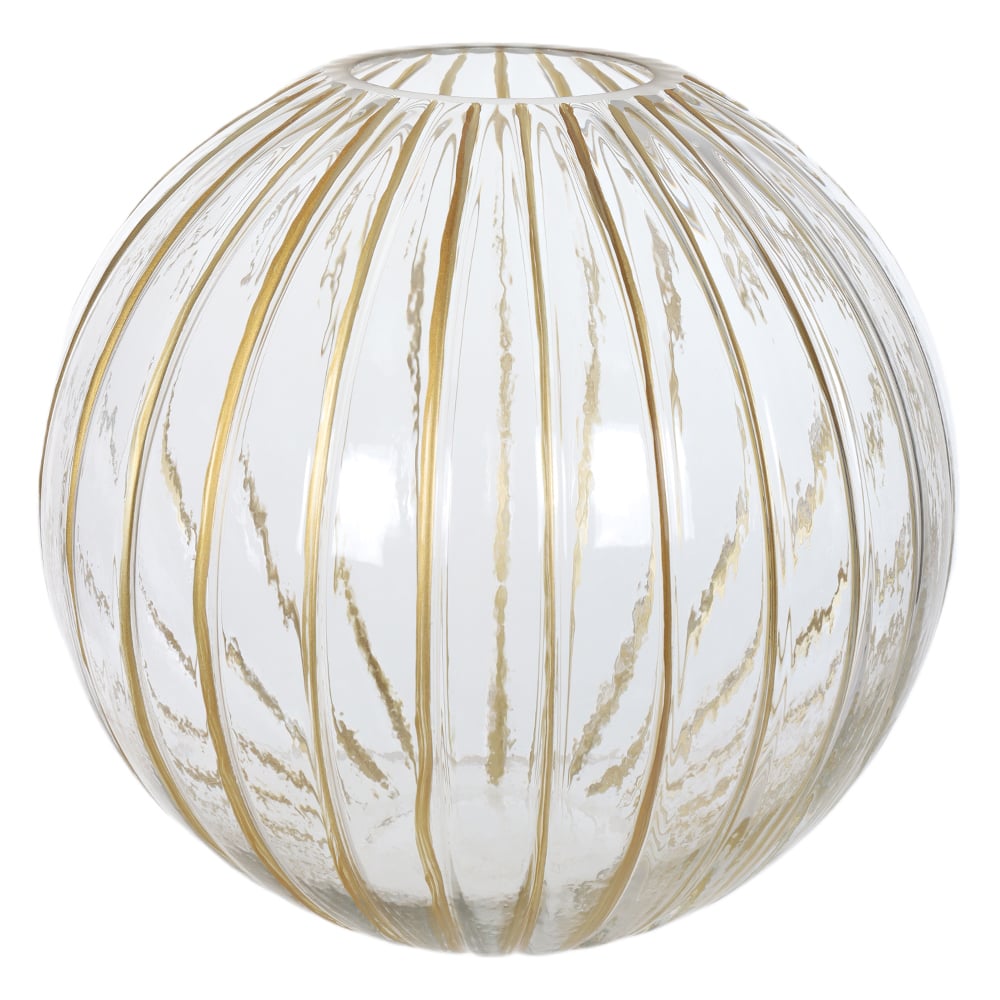 VASO DECORATIVO VIDRO ESFERA (TRANSPARENTE DOURADO) 21,5cm 23d