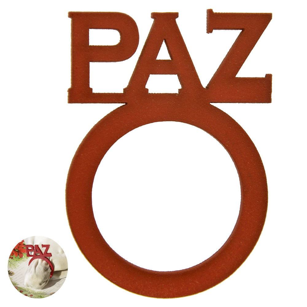 PORTA GUARDANAPO MDF PAZ C/ 4 UND (VERMELHO) 7X5CM