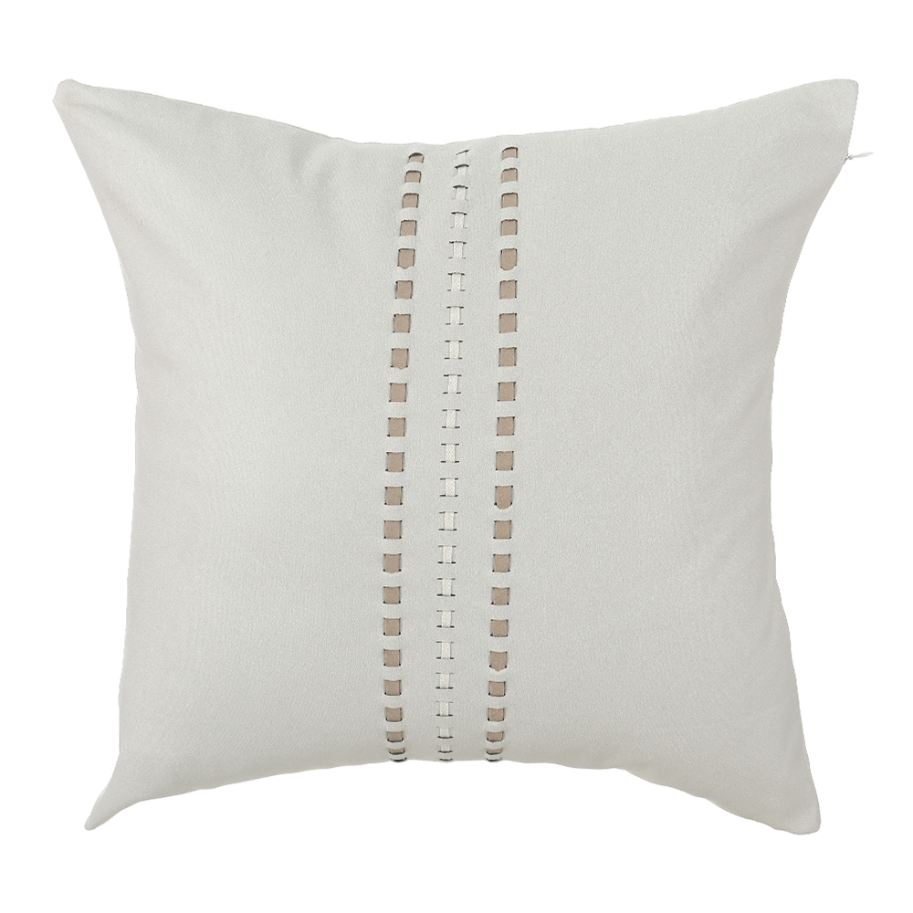 ALMOFADA POLIESTER LISTRAS (OFF WHITE) 50X50cm