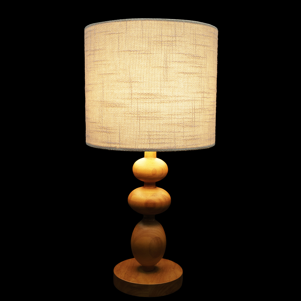 ABAJUR DECORATIVO MADEIRA FORMAS BIVOLT (MARROM BEGE) 50X25X25cm