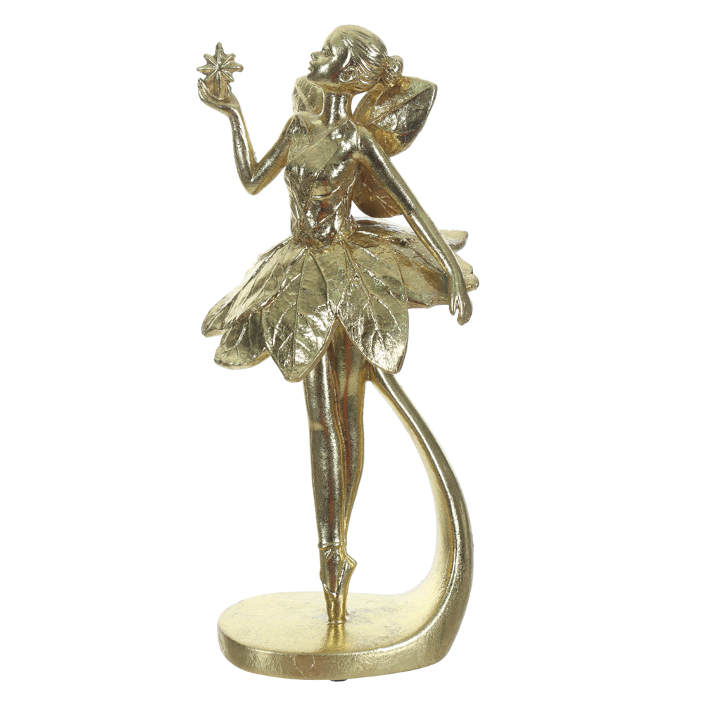 ESCULTURA DECOR POLIRESINA BAILARINA (DOURADO) 20,7X9,5X8,5cm