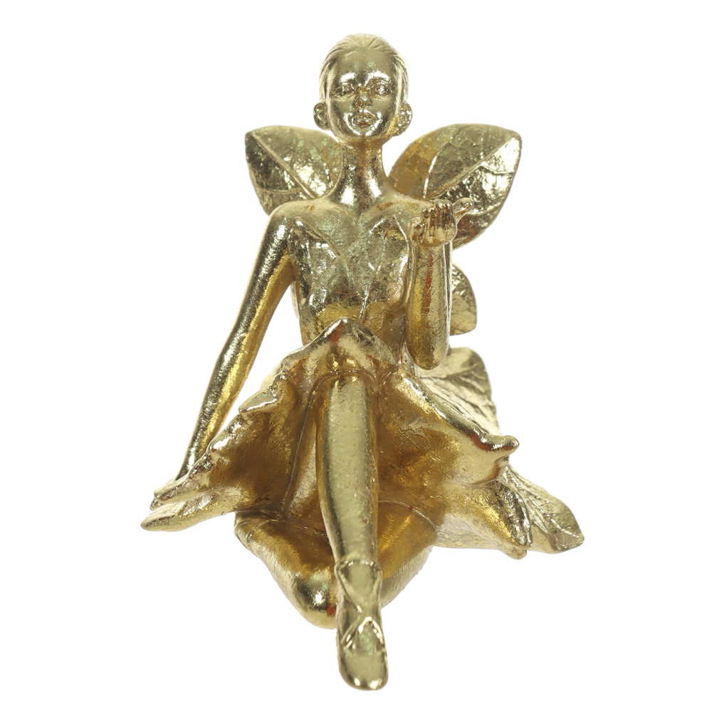 ESCULTURA DECOR POLIRESINA BAILARINA (DOURADO) 10,2X12,4X8,7cm
