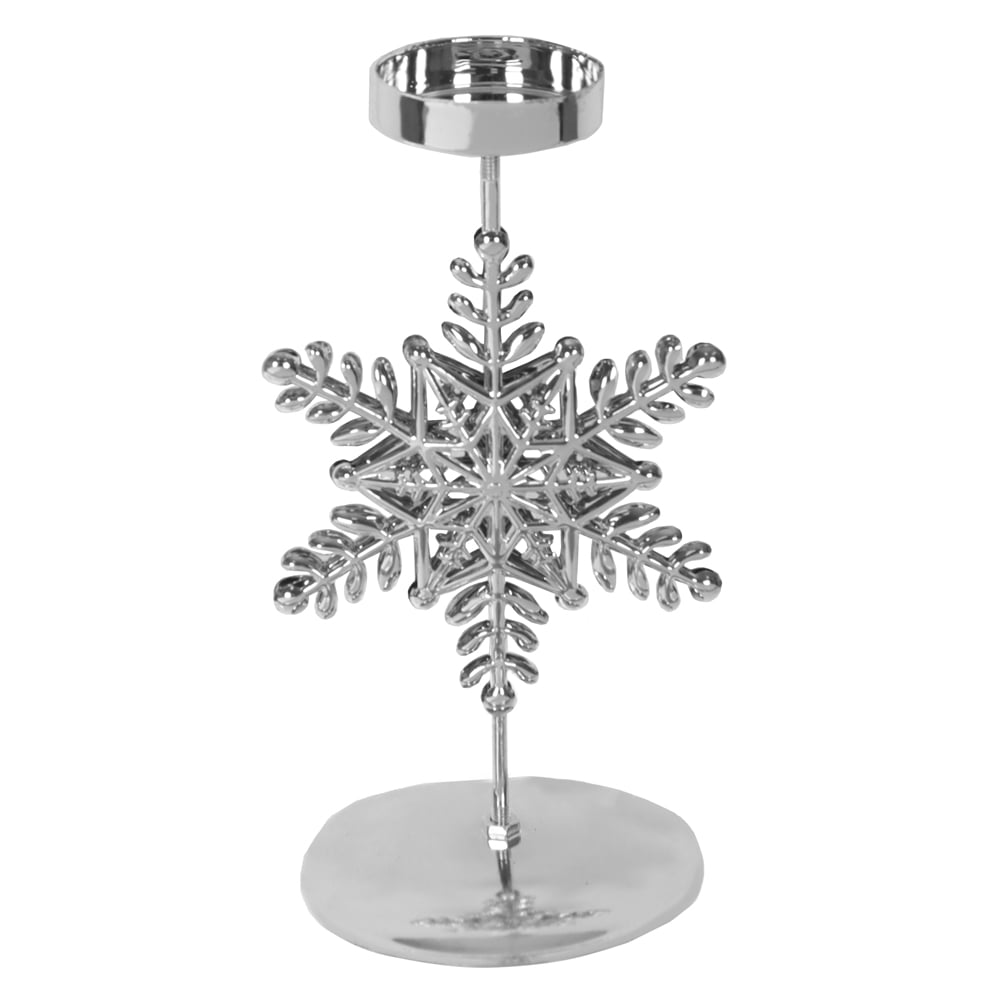NATAL CASTICAL FLOCO DE NEVE DECORATIVO METAL (PRATA) 17X8,2X8cm