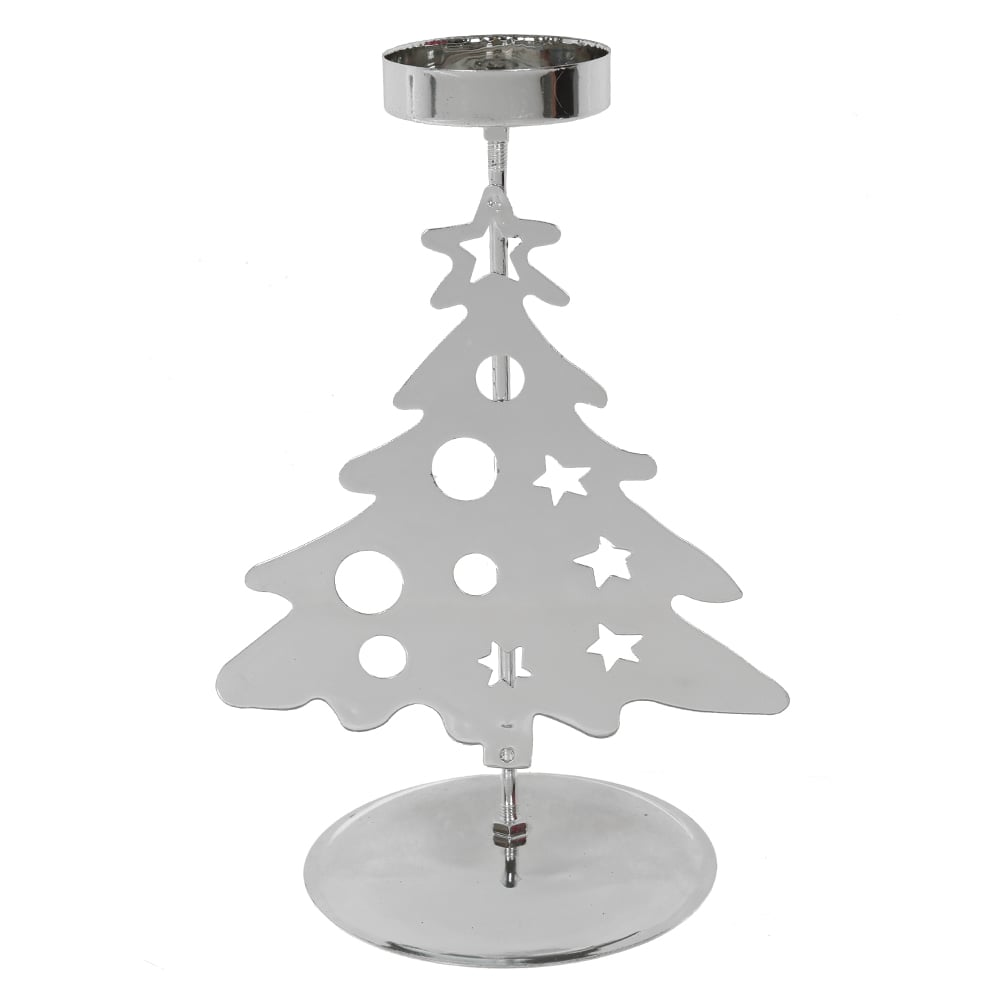 NATAL CASTICAL ARVORE DECORATIVA METAL. (PRATA) 17X8X11,5cm