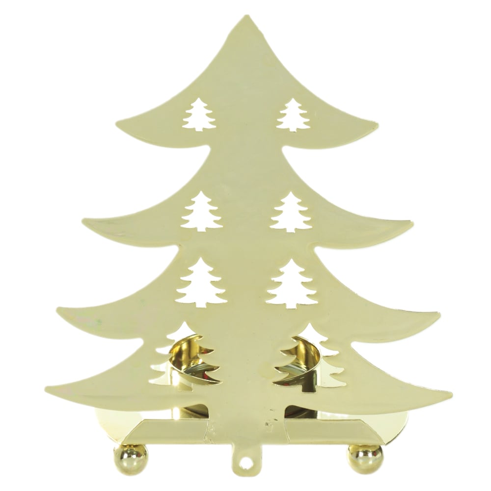 NATAL CASTICAL ARVORE DECORATIVA METAL. (DOURADO) 12,5X7X10,5cm