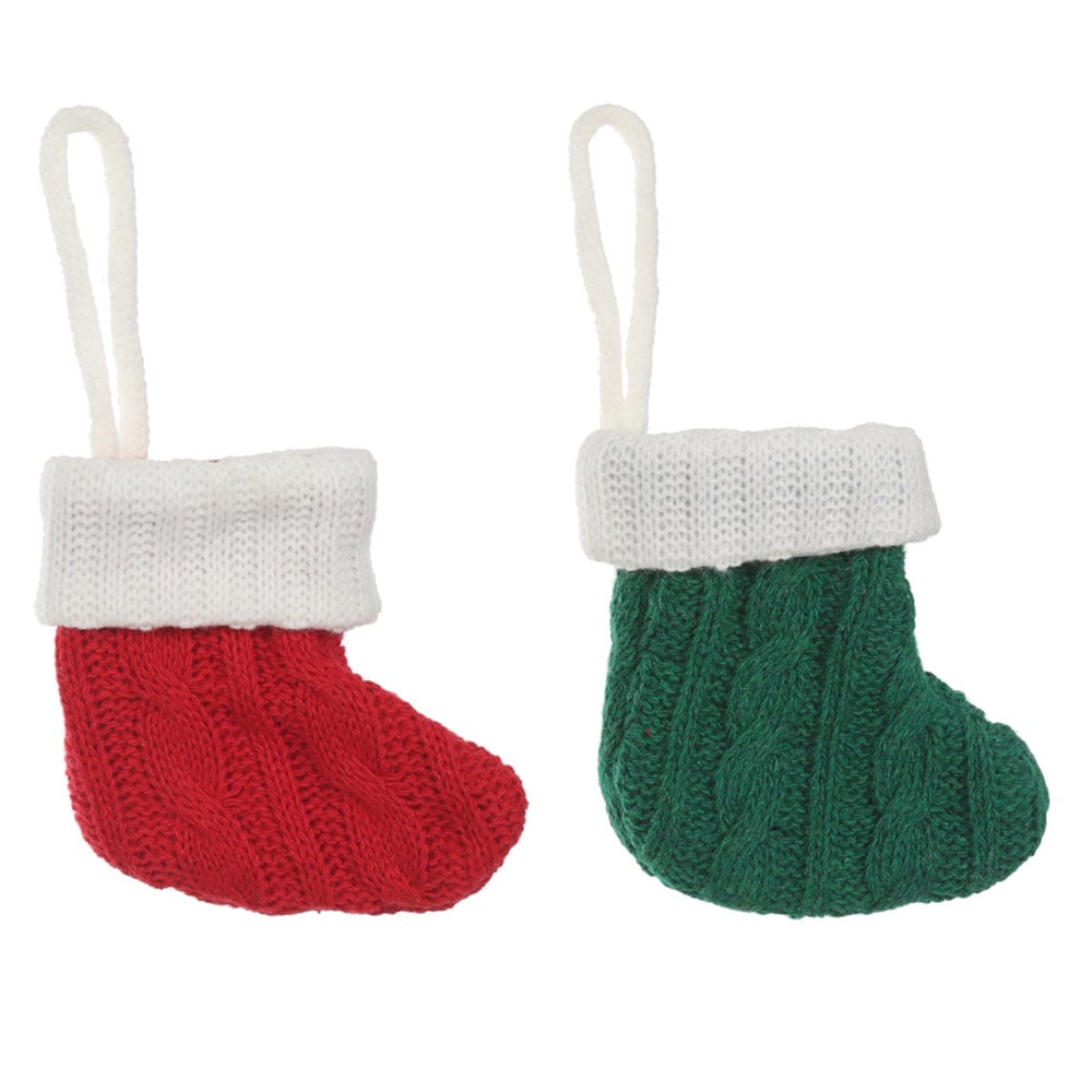 ENFEITE MEIA NATAL (VERDE VERMELHO) 11X8cm