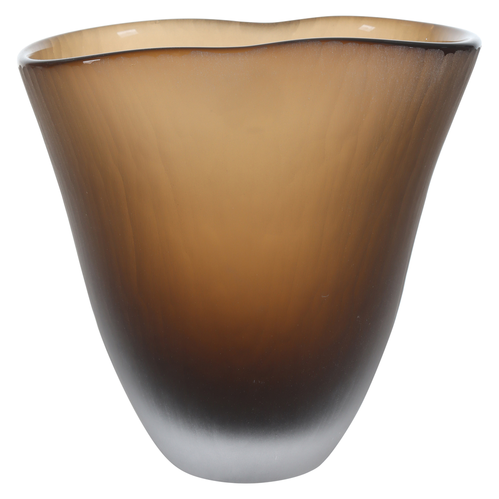 VASO DECORATIVO VIDRO ORGANICO (MARROM) 22X22X16cm
