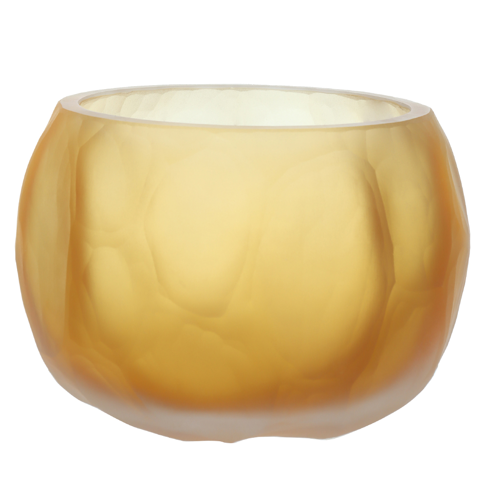 CACHEPOT DECORATIVO VIDRO TEXTURADO (AMBAR) 12,5cm 18d