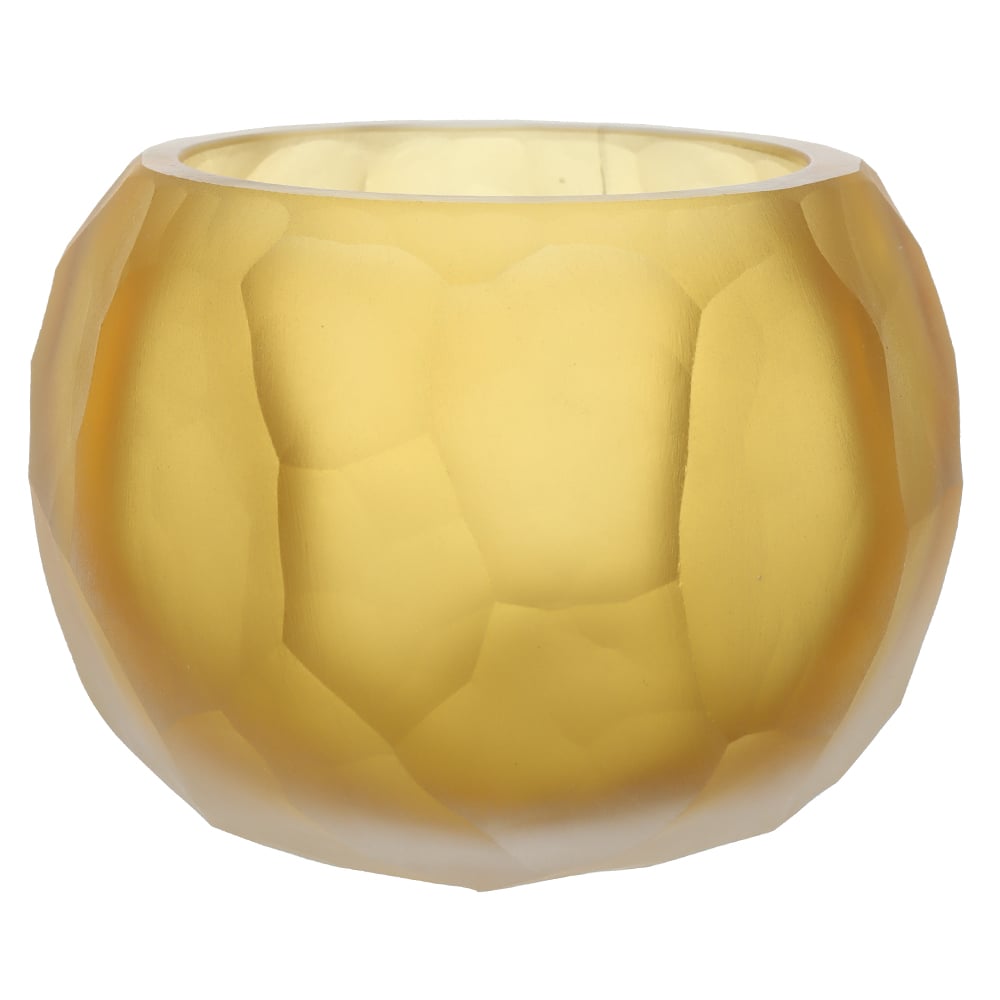 CACHEPOT DECORATIVO VIDRO TEXTURADO (AMBAR) 9,5cm 13d