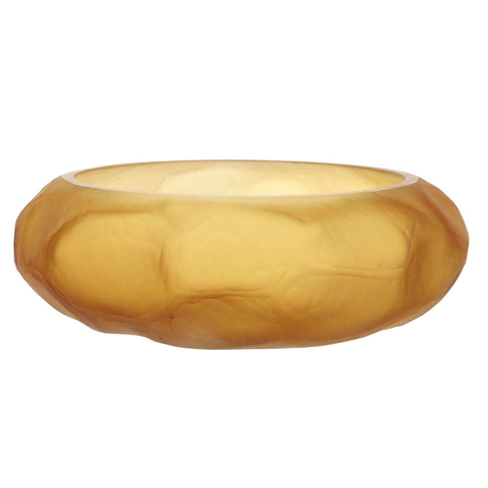CENTRO DE MESA VIDRO TEXTURADO (AMBAR) 11cm 33d