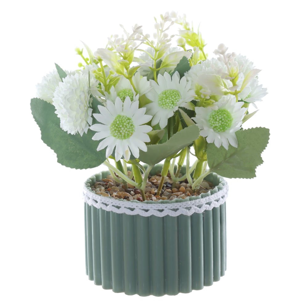 B.MUM MARGARIDA C/POTE X15 (BRANCO) 16cm