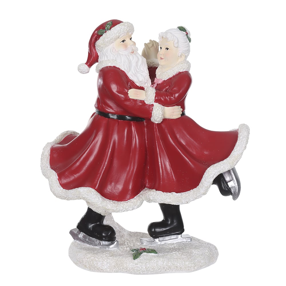 RESINA NATAL PAPAI E MAMAE NOEL (VERMELHO BRANCO) 26,6X13,5cm