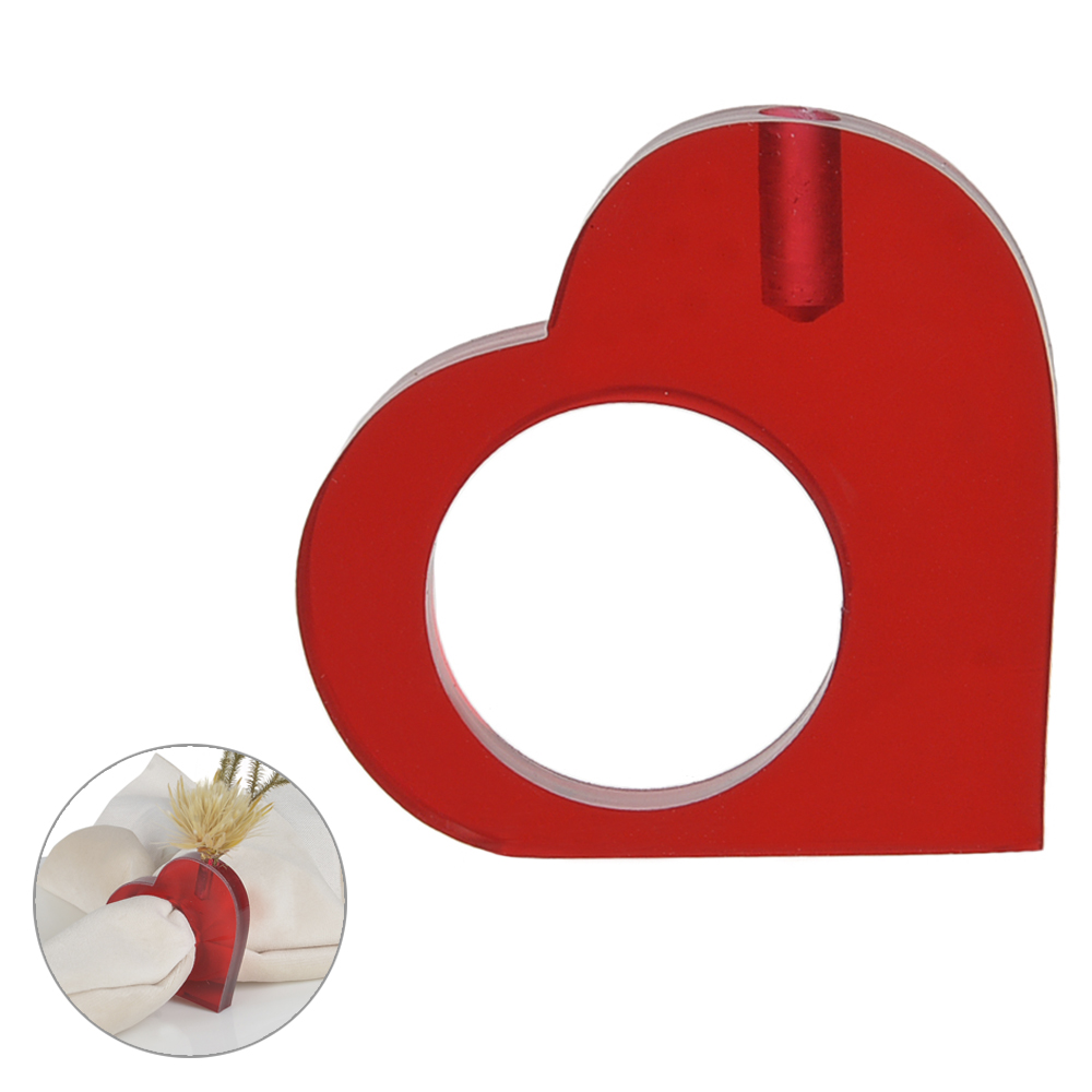 PORTA GUARDANAPO ACRILICO NATAL CORACAO (VERMELHO  TRANSPARENTE) 6X6,5CM