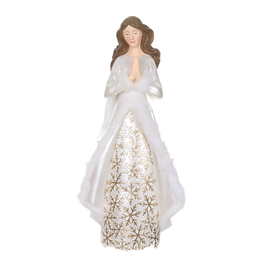 RESINA NATAL ANJO DA GUARDA (PEROLA DOURADO) 25X12cm
