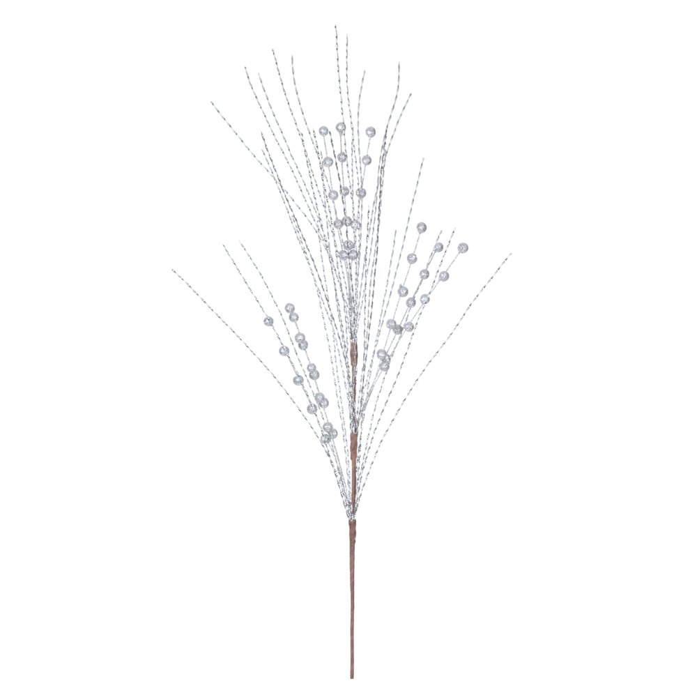 C.BOLINHAS NATAL C/GLITTER (PRATA) 90cm