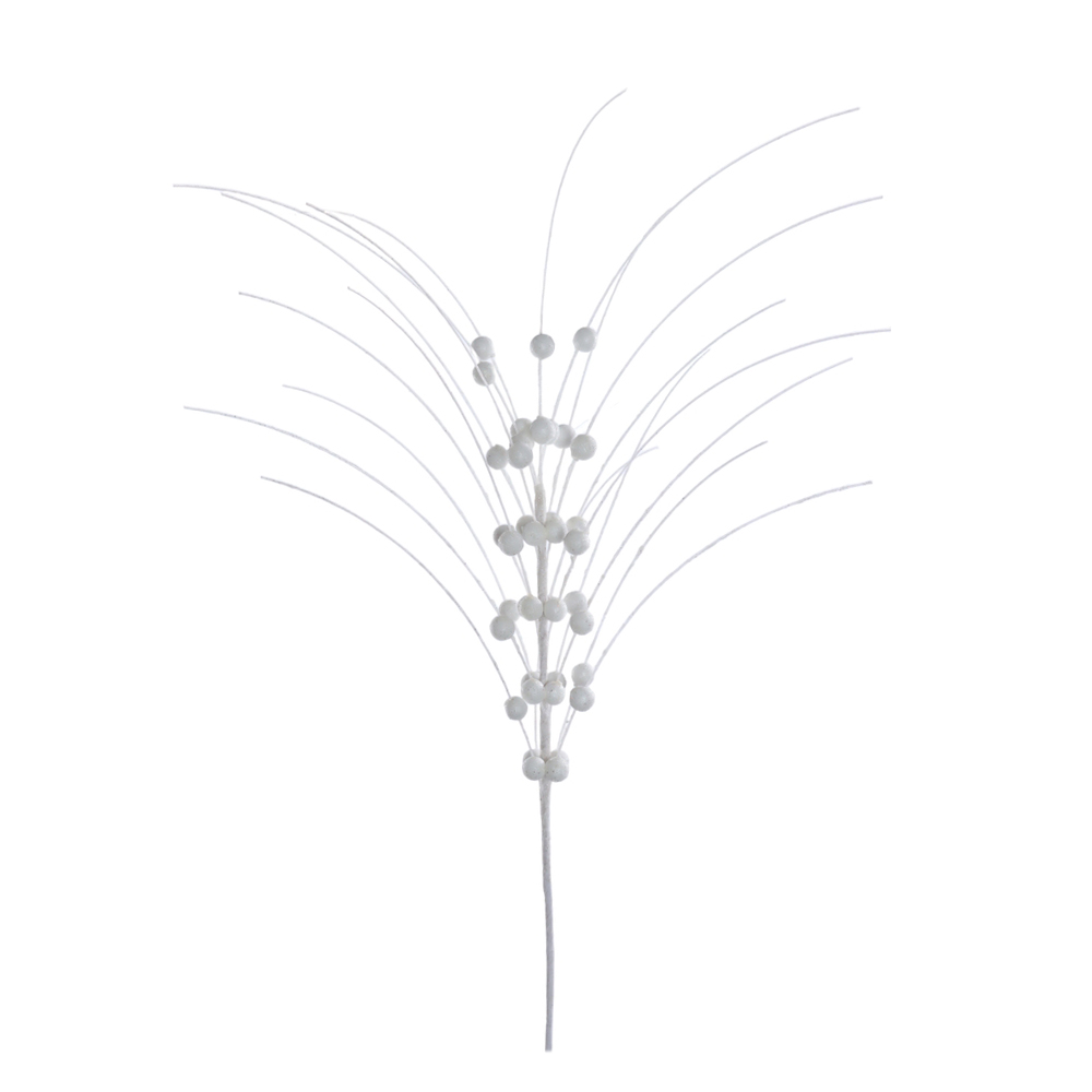 C.BOLINHAS NATAL C/GLITTER (BRANCO) 60cm