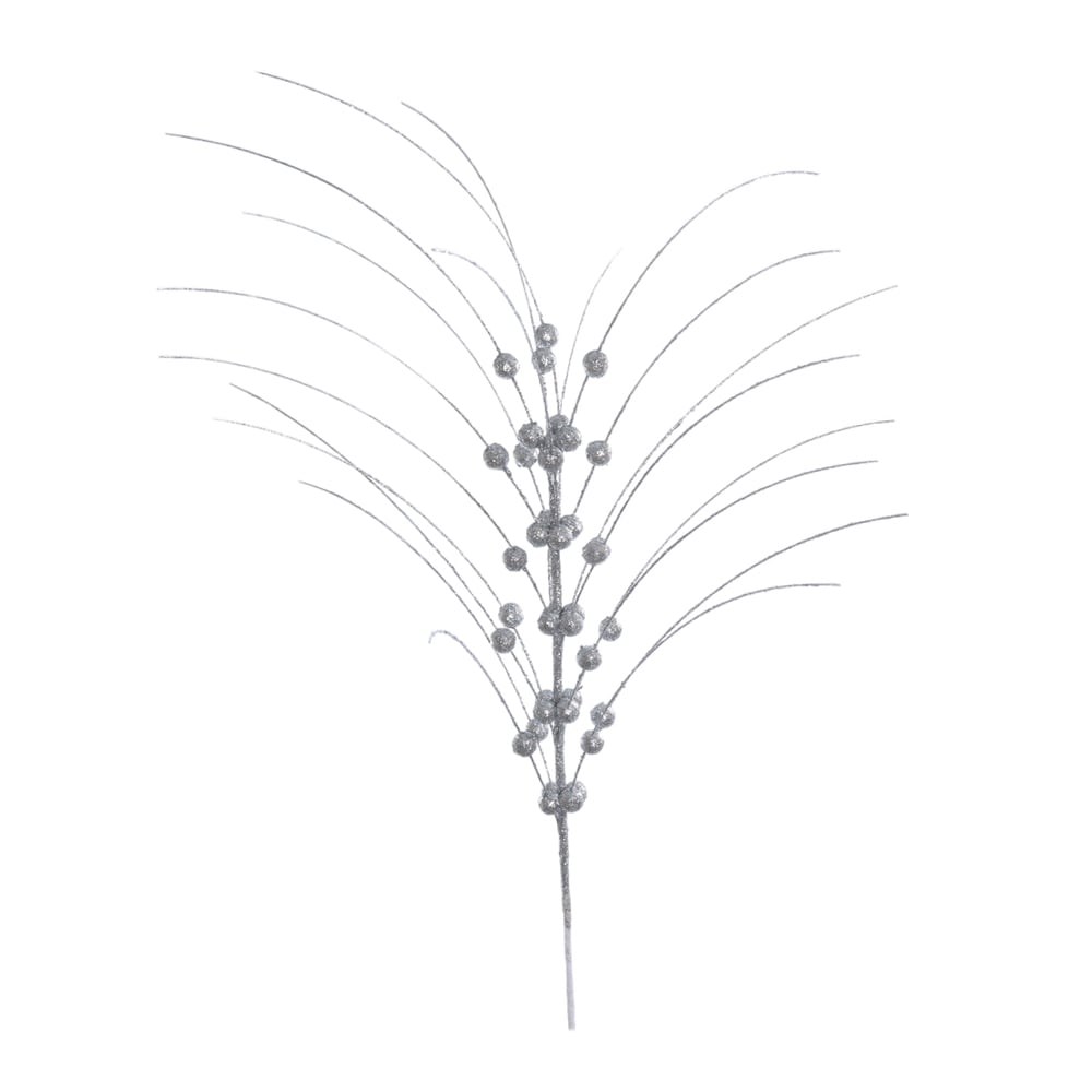 C.BOLINHAS NATAL C/GLITTER (PRATA) 60cm