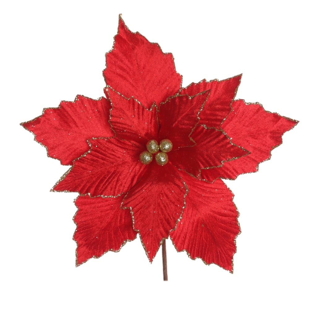 H.BICO DE PAPAGAIO NATAL AVELUDADO (VERMELHO GLITTER DOURADO) 25cm 28d 11P