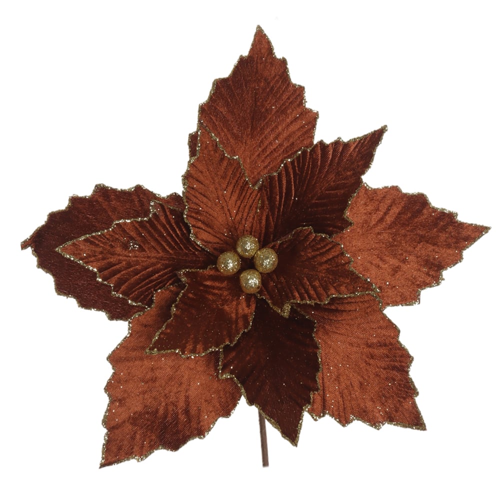 H.BICO DE PAPAGAIO NATAL AVELUDADO (MARROM GLITTER DOURADO) 25cm 28d 11P