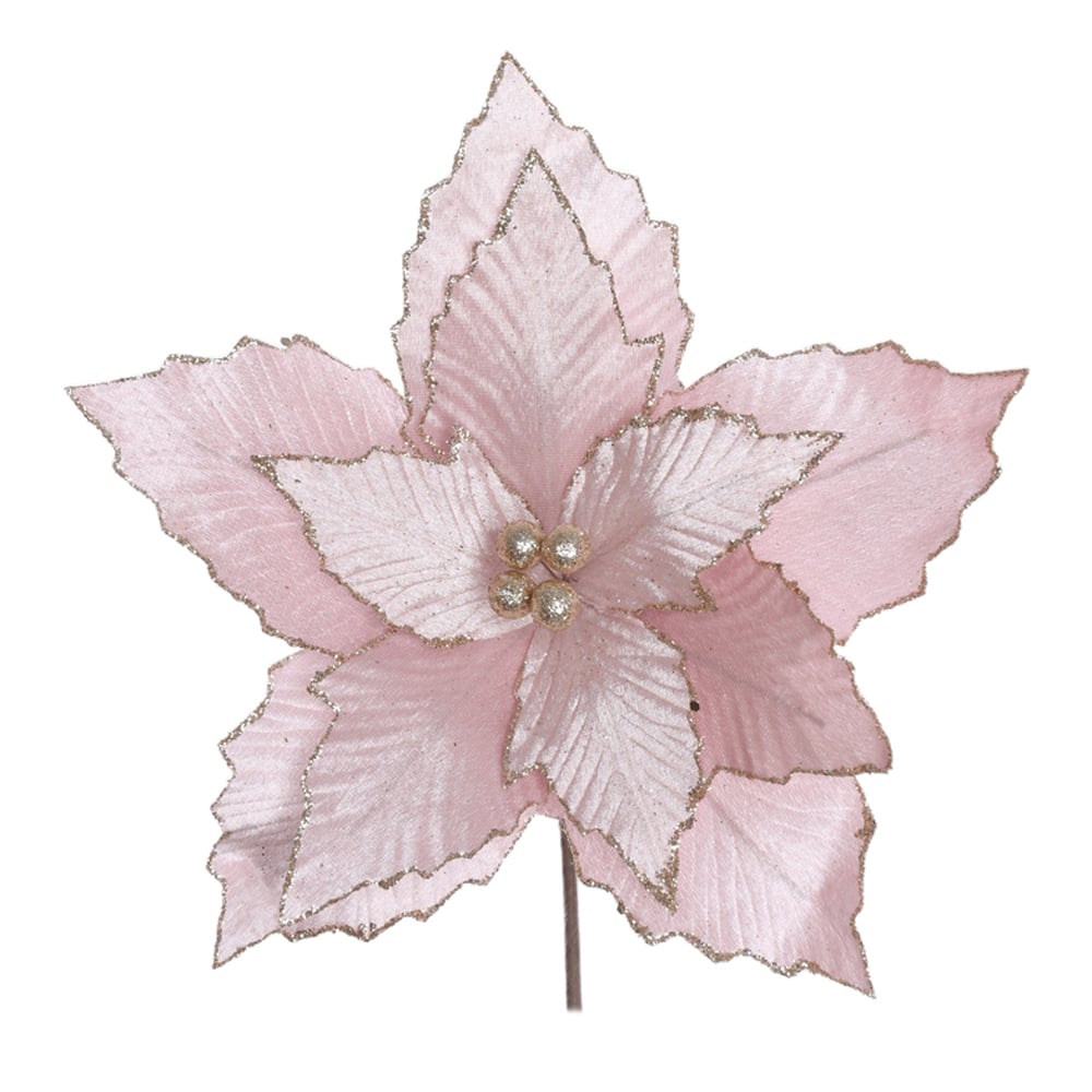 H.BICO DE PAPAGAIO NATAL AVELUDADO (ROSA CLARO GLITTER CHAMPANHE) 25cm 28d 11P