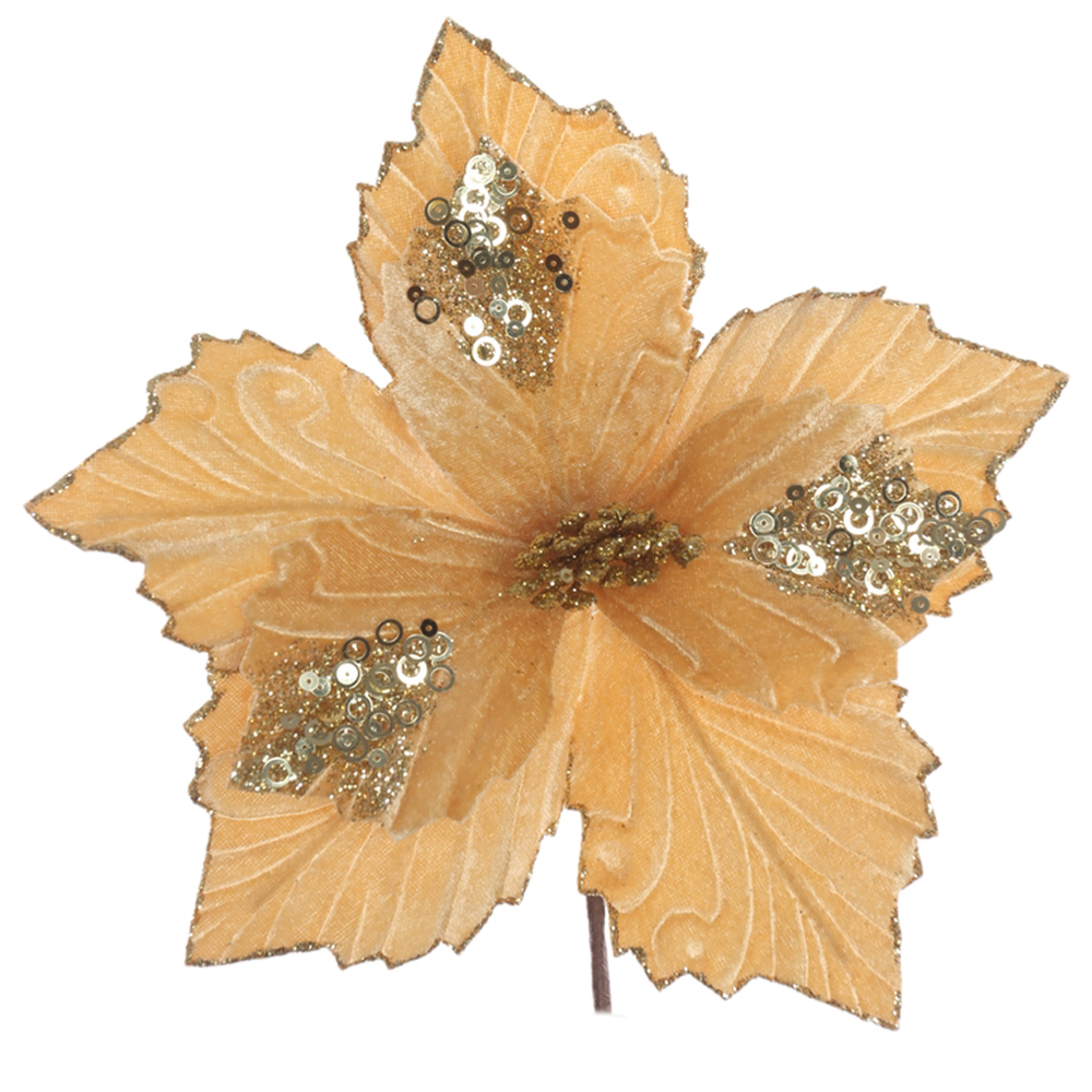 H.BICO DE PAPAGAIO NATAL AVELUDADO (DOURADO GLITTER DOURADO) 25cm 20d 8P