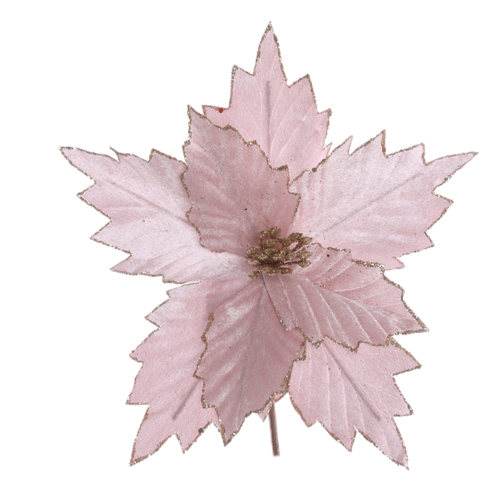 H.BICO DE PAPAGAIO NATAL AVELUDADO (ROSA CLARO GLITTER CHAMPANHE) 25cm 26d 8P